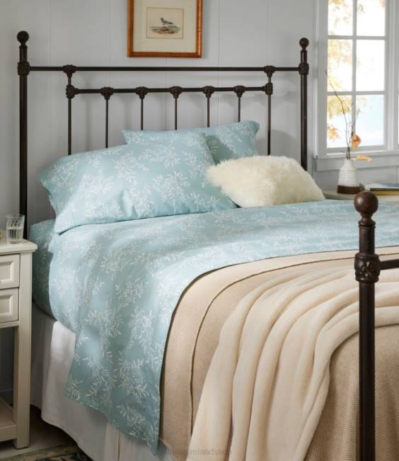 LLBean Premium Supima Flannel Sheet Collection Print Unisex J46J4484 Bedding Bluegrass Botanical