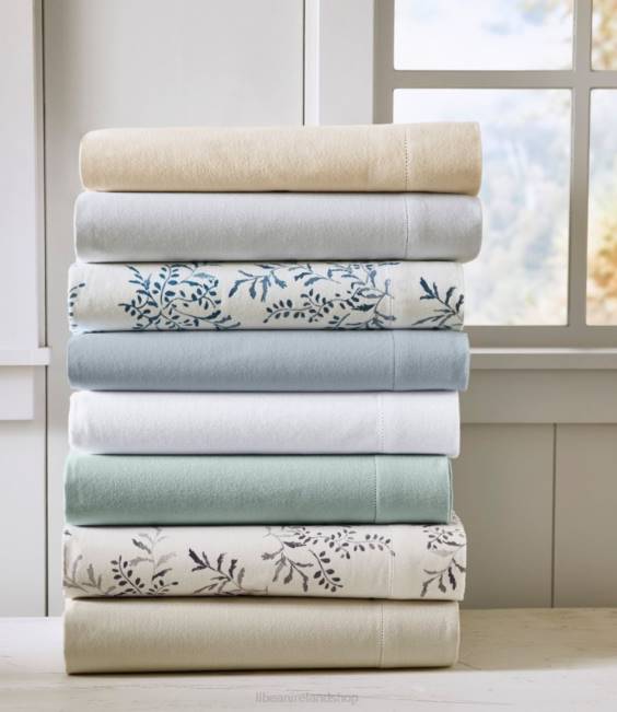 LLBean Premium Supima Flannel Sheet Collection Unisex J46J6293 Bedding Cream