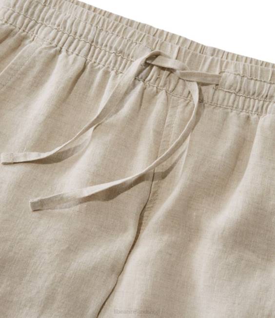 LLBean Premium Washable Linen Pull-On Pants Women J46J2956 Clothing Oatmeal
