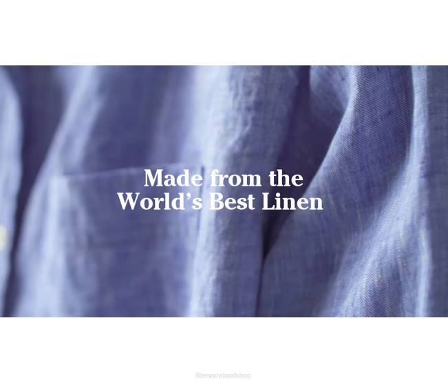 LLBean Premium Washable Linen Shirt Women J46J3161 Clothing Moonlight Blue Stripe