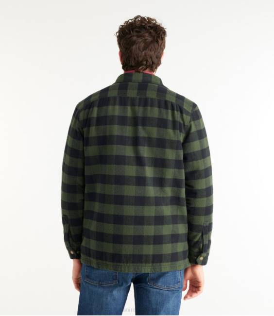 LLBean PrimaLoft Lined Chamois Shirt Jac Men J46J3572 Clothing Canyon Rust