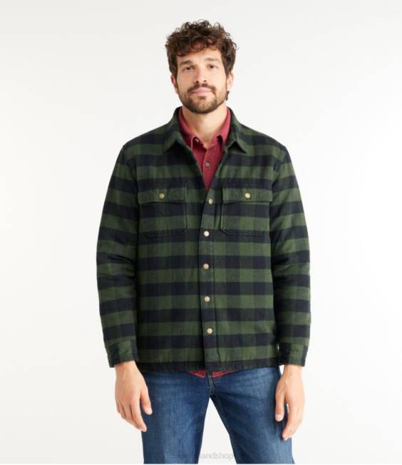 LLBean PrimaLoft Lined Chamois Shirt Jac Men J46J783 Clothing Red Wine