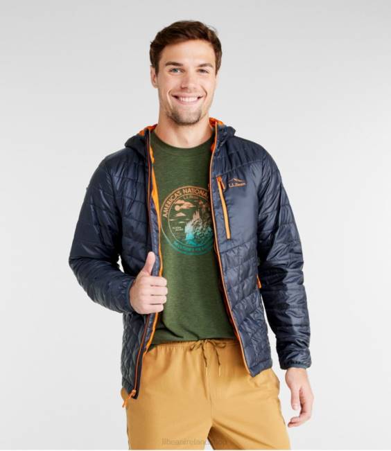 LLBean PrimaLoft Packaway Hooded Jacket Men J46J4936 Outerwear Deep Sapphire