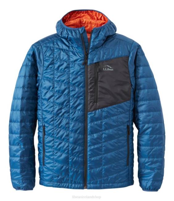 LLBean PrimaLoft Packaway Hooded Jacket Men J46J7016 Outerwear Dark Marine Blue/Black