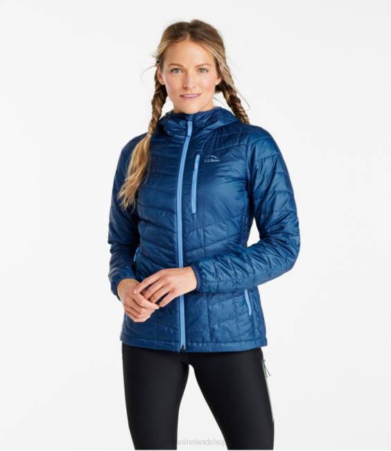 LLBean PrimaLoft Packaway Hooded Jacket Women J46J5064 Outerwear Dark Marine Blue