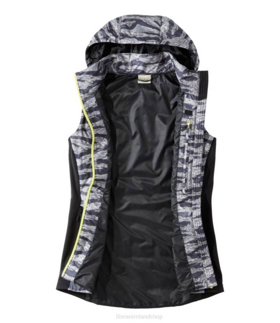 LLBean PrimaLoft Packaway Long Vest Women J46J3669 Outerwear Carbon Navy Paintbrush Camo