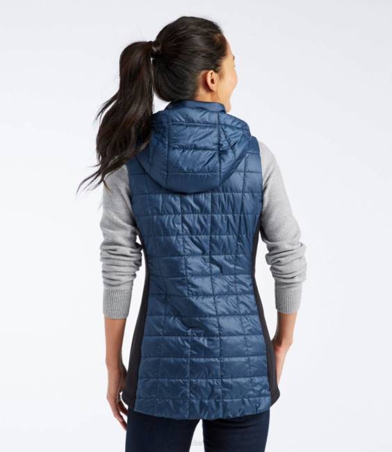 LLBean PrimaLoft Packaway Long Vest Women J46J851 Outerwear Mariner Blue