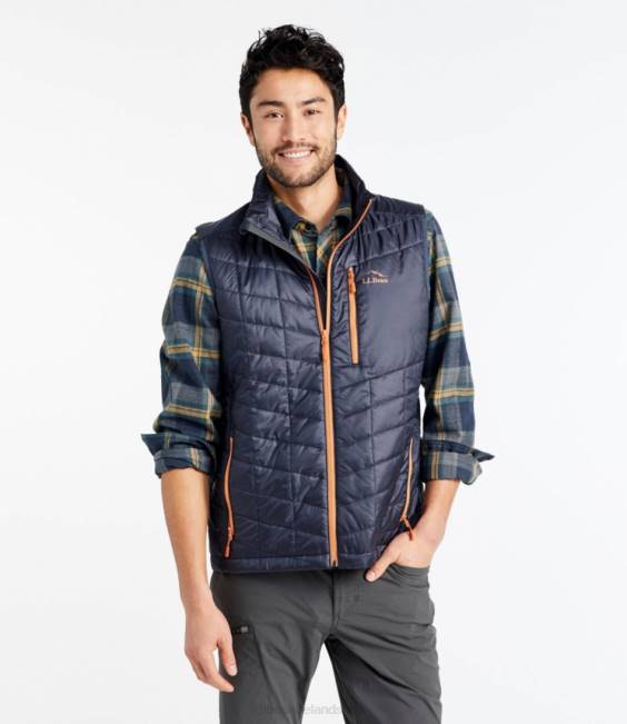 LLBean PrimaLoft Packaway Vest Men J46J471 Outerwear Carbon Navy