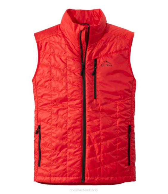 LLBean PrimaLoft Packaway Vest Men J46J4910 Outerwear Vibrant Red
