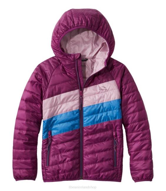 LLBean Primaloft Packaway Hooded Jacket Kids J46J3639 Outerwear Dark Mulberry/Light Mauve