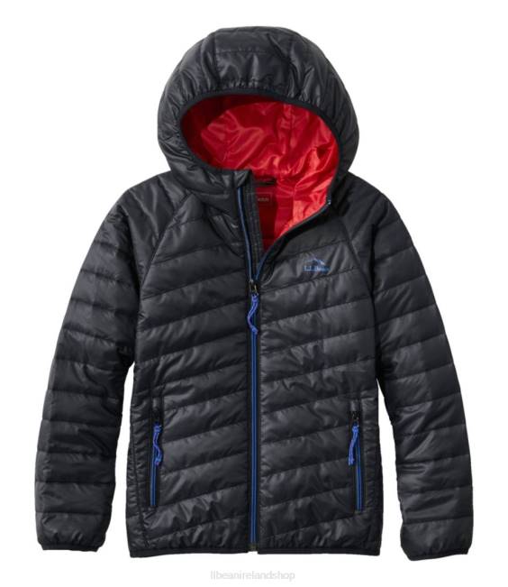 LLBean Primaloft Packaway Hooded Jacket Kids J46J3654 Outerwear Black