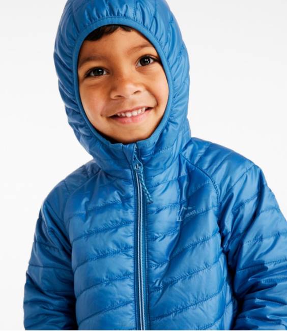 LLBean Primaloft Packaway Hooded Jacket Kids J46J3673 Outerwear Marine Blue