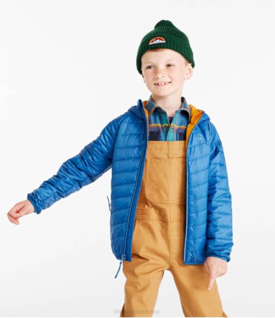 LLBean Primaloft Packaway Hooded Jacket Kids J46J889 Outerwear Marine Blue