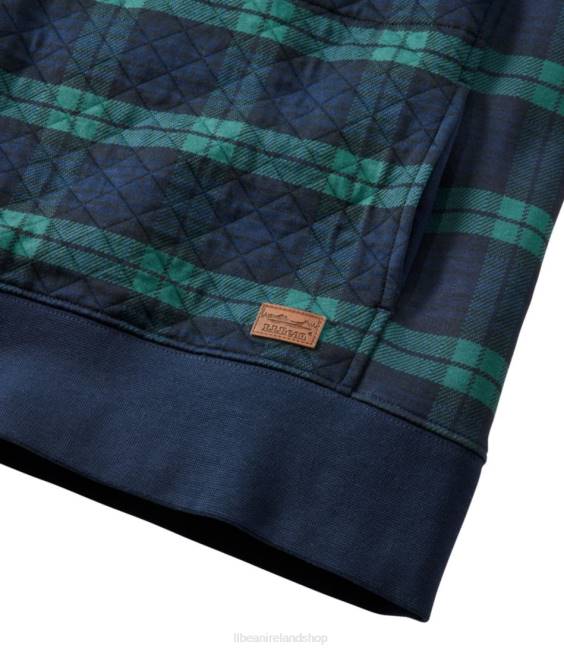 LLBean Quilted Quarter-Zip Pullover Women J46J159 Clothing Blackwatch Plaid