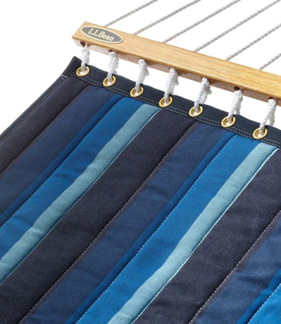 LLBean Quilted Sunbrella Hammock Stripe Unisex J46J2917 Backyard  Patio Gray/Sand Multi