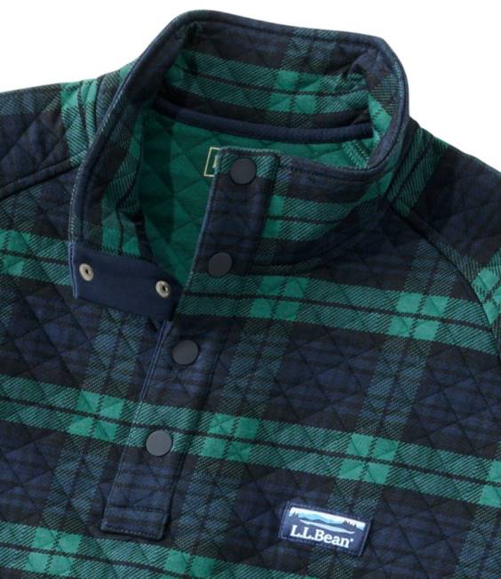 LLBean Quilted Sweatshirt Men J46J176 Clothing Blackwatch