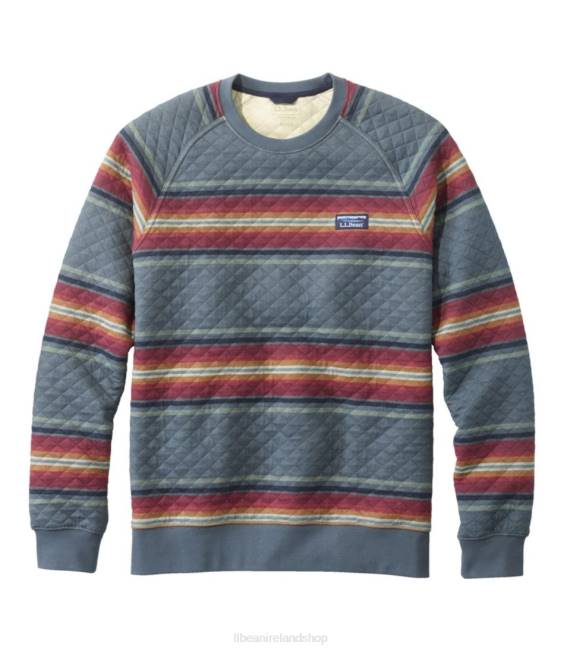 LLBean Quilted Sweatshirt Men J46J3047 Clothing Rangeley Blue Multi