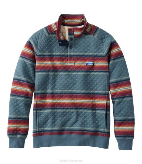 LLBean Quilted Sweatshirt Men J46J3070 Clothing Rangeley Blue Multi