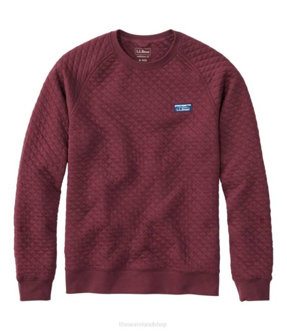 LLBean Quilted Sweatshirt Men J46J7001 Clothing Deep Wine