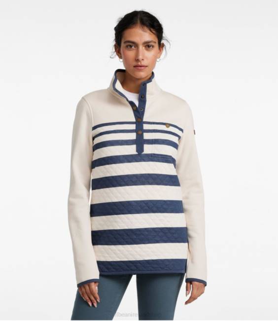 LLBean Quilted Sweatshirt Women J46J116 Clothing Classic Navy/Blackwatch Plaid