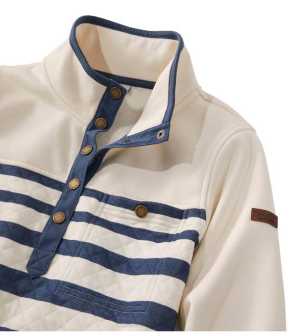 LLBean Quilted Sweatshirt Women J46J116 Clothing Classic Navy/Blackwatch Plaid