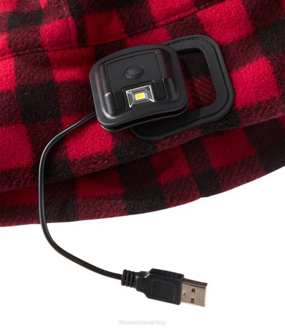 LLBean Rechargeable LED Pathfinder Beanie Men J46J660 Accessories Red/Black Plaid
