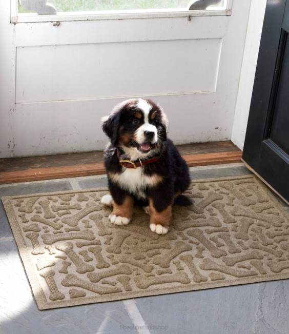 LLBean Recycled Waterhog Dog Placemat Dog Bone Personalized Unisex J46J4380 Home Goods Charcoal