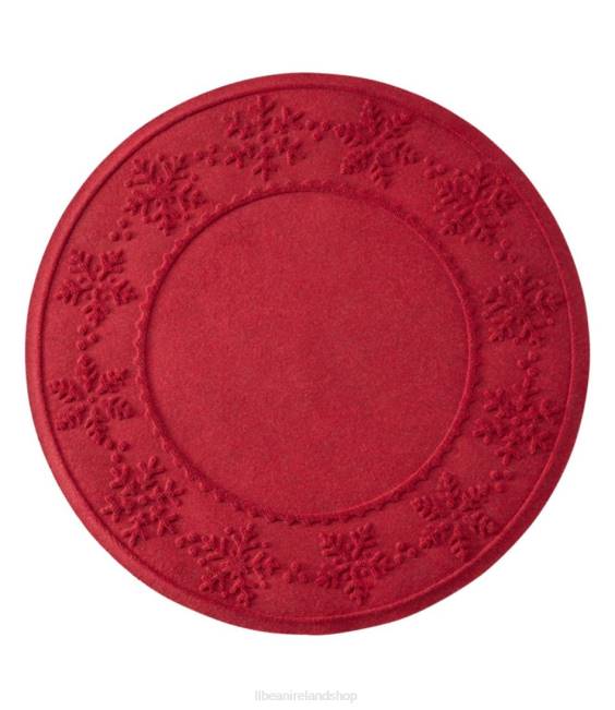 LLBean Recycled Waterhog Holiday Tree Mat Snowflakes Unisex J46J2567 Home Goods Red