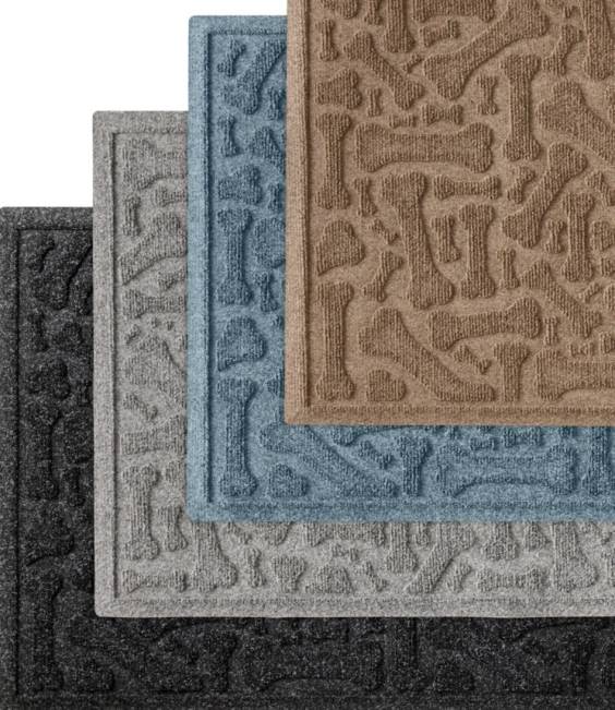 LLBean Recycled Waterhog Scattered Bones Mat Unisex J46J4438 Home Goods Charcoal