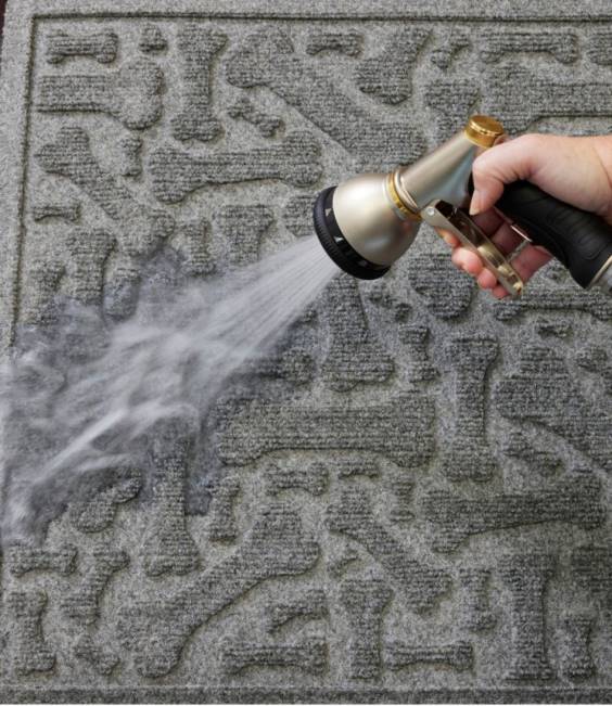 LLBean Recycled Waterhog Scattered Bones Mat Unisex J46J6353 Home Goods Medium Gray