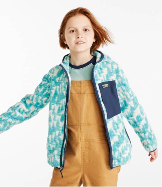 LLBean Retro Mountain Classic Fleece Jacket Kids J46J3656 Outerwear Plum Grape Cross Hatch Print