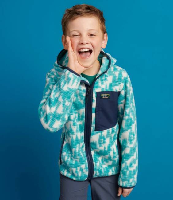 LLBean Retro Mountain Classic Fleece Jacket Kids J46J5119 Outerwear Vintage Indigo Camo Print