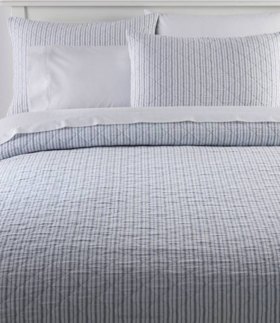 LLBean Reversible Stripe Quilt Collection Unisex J46J2519 Bedding Indigo