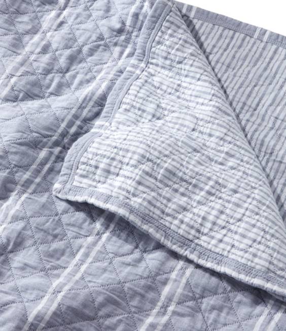 LLBean Reversible Stripe Quilt Collection Unisex J46J2519 Bedding Indigo