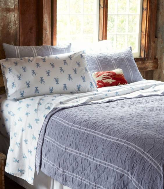 LLBean Reversible Stripe Quilt Collection Unisex J46J2519 Bedding Indigo