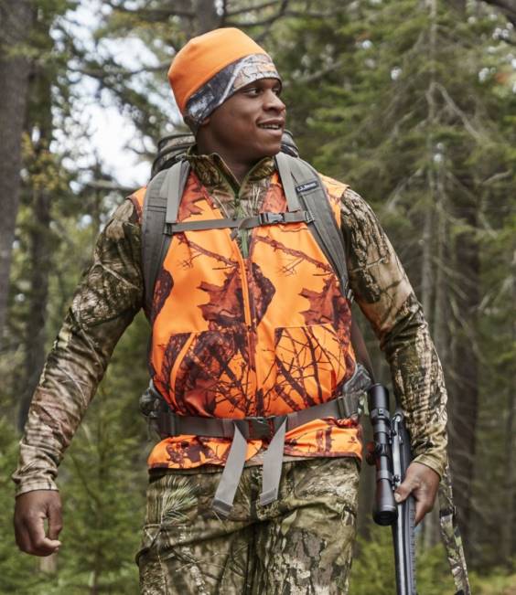 LLBean Ridge Runner Reversible Beanie Men J46J1994 Outdoor Equipment Mossy Oak Country DNA/Hunter Orange