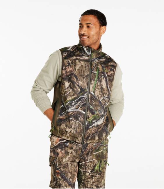 LLBean Ridge Runner Soft-Shell Vest Men J46J1878 Outdoor Equipment Mossy Oak Country DNA