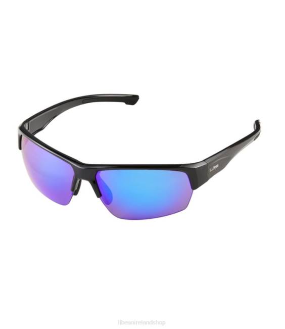 LLBean Ridge Runner With Hydroglare Polarized Sunglasses Unisex J46J585 Outdoor Accessories Shiny Black/Brown with Blue Mirror