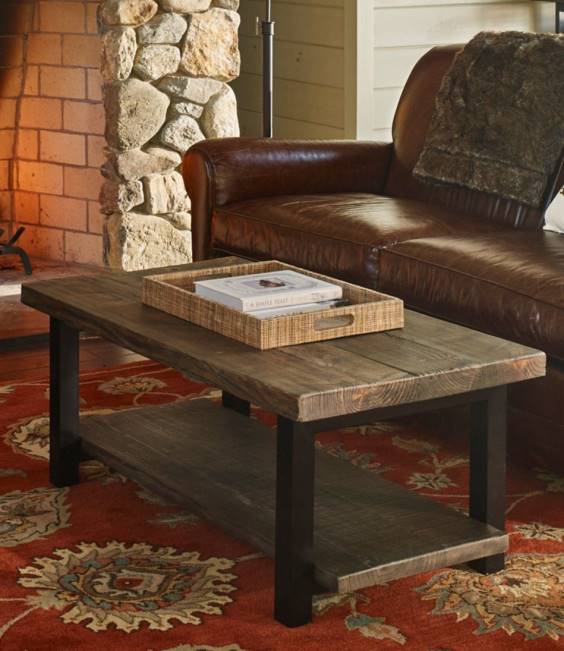 LLBean Rough Pine Coffee Table Unisex J46J2855 Indoor Furniture Rustic Natural