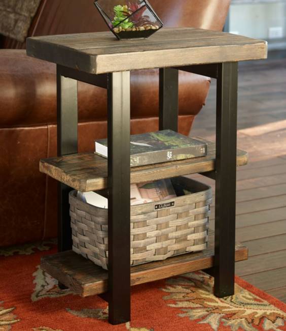 LLBean Rough Pine End Table Unisex J46J2850 Indoor Furniture Rustic Natural