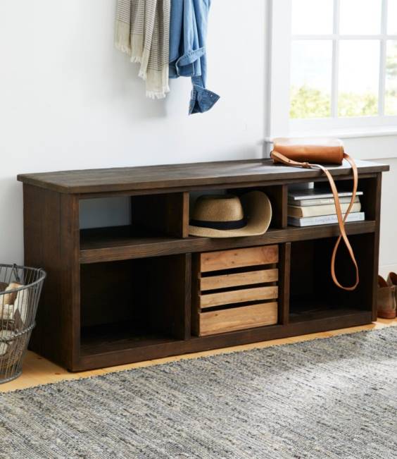 LLBean Rough Pine Storage Bench Unisex J46J2880 Indoor Furniture Rustic Natural