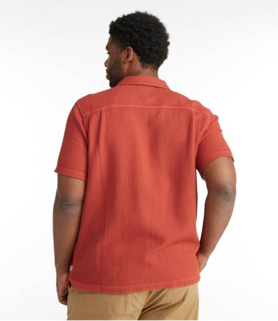 LLBean Rugged Waffle Shirt Men J46J337 Clothing Rangeley Blue