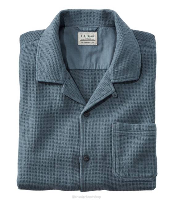 LLBean Rugged Waffle Shirt Men J46J337 Clothing Rangeley Blue