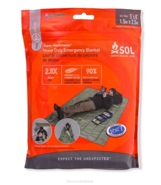 LLBean SOL HD Emergency Blanket Unisex J46J1275 Outdoor Accessories Olive Drab Green