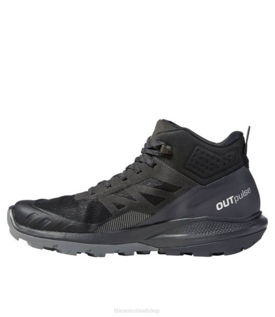 LLBean Salomon Outpulse GORE-TEX Hiking Boots Men J46J1130 Footwear Ebony/Bleached Sand/Vibrant Orange