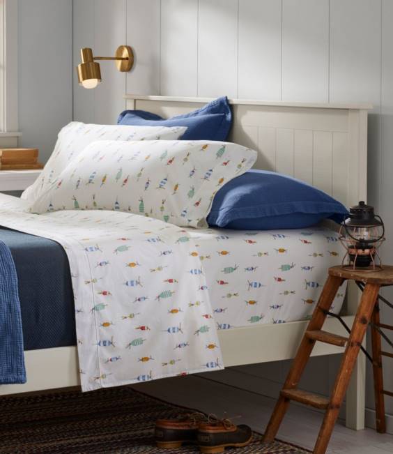 LLBean Sara Fitz Buoy Percale Sheet Collection Unisex J46J2520 Bedding Multi