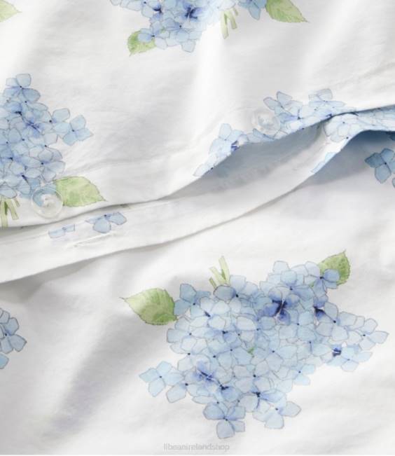 LLBean Sara Fitz Hydrangea Percale Comforter Cover Collection Unisex J46J2767 Bedding Dawn Blue