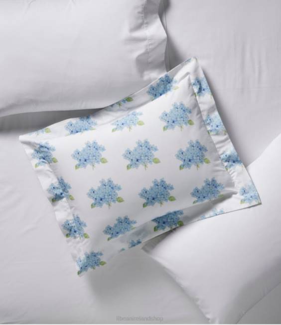 LLBean Sara Fitz Hydrangea Percale Comforter Cover Collection Unisex J46J2767 Bedding Dawn Blue