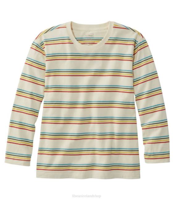 LLBean Saturday T-Shirt Women J46J4642 Clothing Cream Multi Stripe