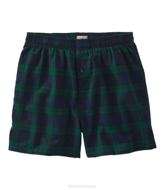 LLBean Scotch Plaid Flannel Boxers Men J46J4823 Clothing Black Watch Tartan